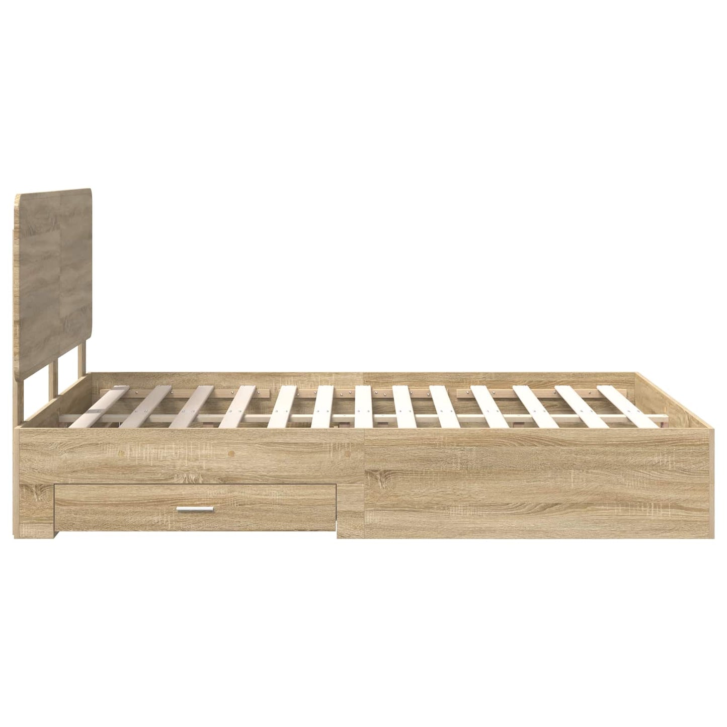 Bed Frame with Drawer Sonoma Oak 140 x 190 cm Engineered Wood