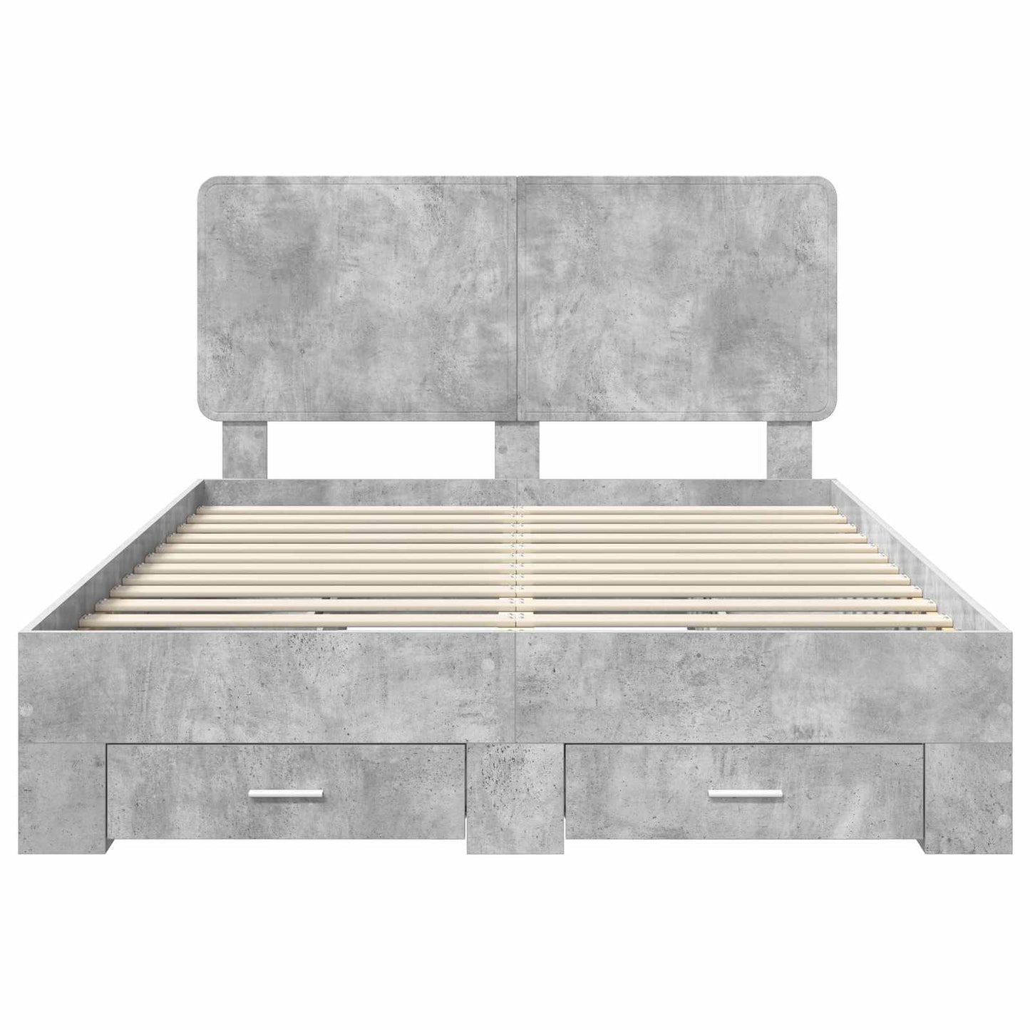 Bed Frame Concrete Grey 140 x 190 cm Engineered Wood