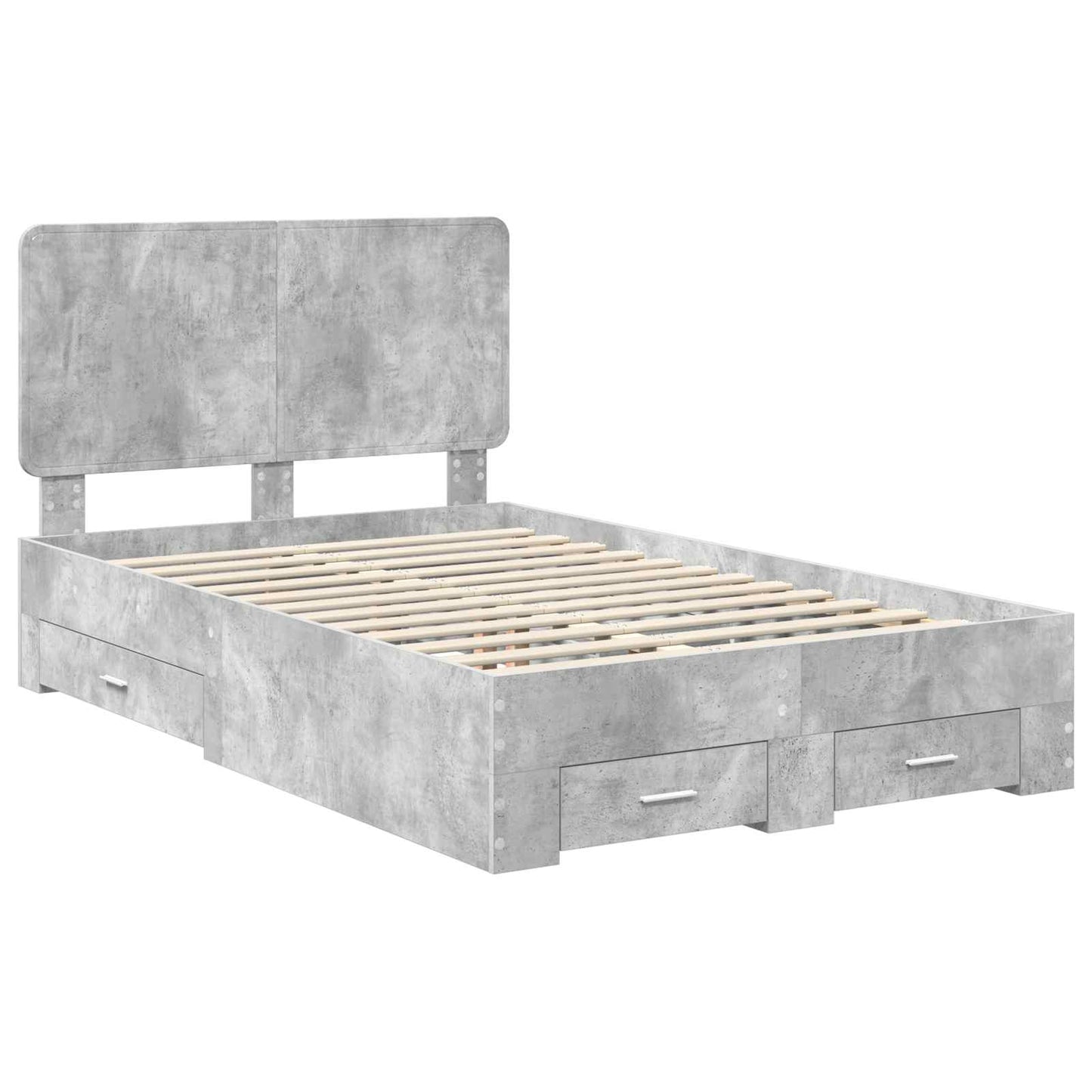 Bed Frame Concrete Grey 120 x 200 cm Engineered Wood