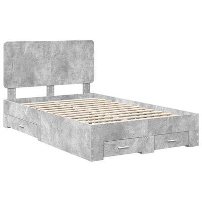 Bed Frame Concrete Grey 120 x 200 cm Engineered Wood
