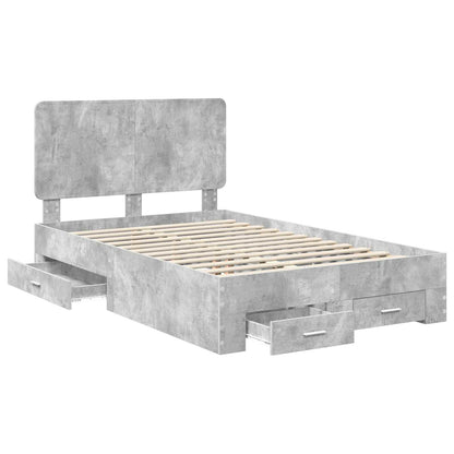 Bed Frame Concrete Grey 120 x 200 cm Engineered Wood