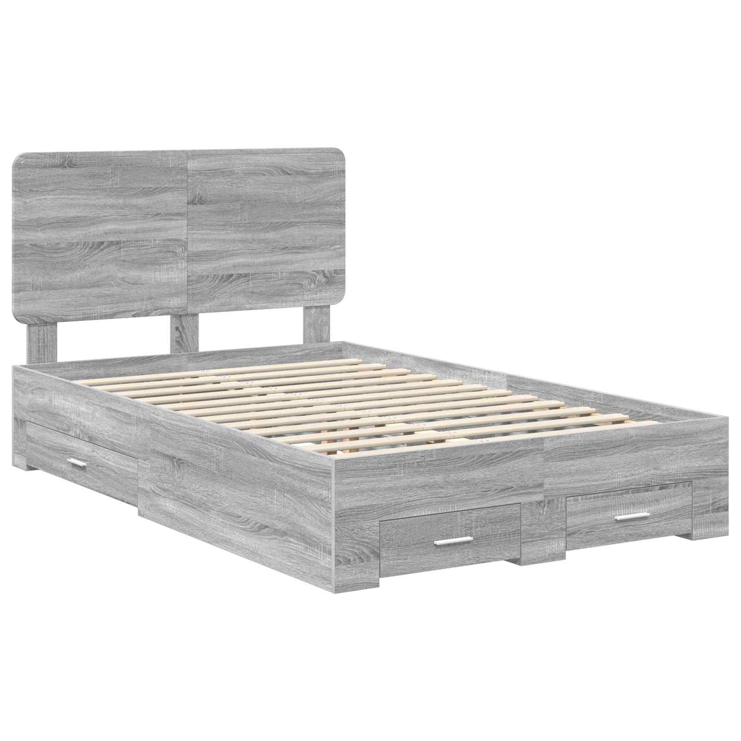 Bed Frame with Drawer Grey Sonoma 120 x 200 cm Engineered Wood
