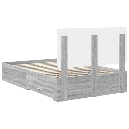 Bed Frame with Drawer Grey Sonoma 120 x 200 cm Engineered Wood