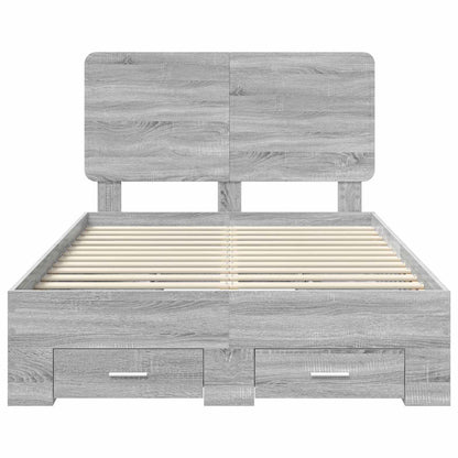 Bed Frame with Drawer Grey Sonoma 120 x 200 cm Engineered Wood