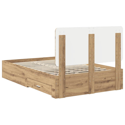 Bed Frame with Drawer Artisan Oak 120 x 190 cm Engineered Wood