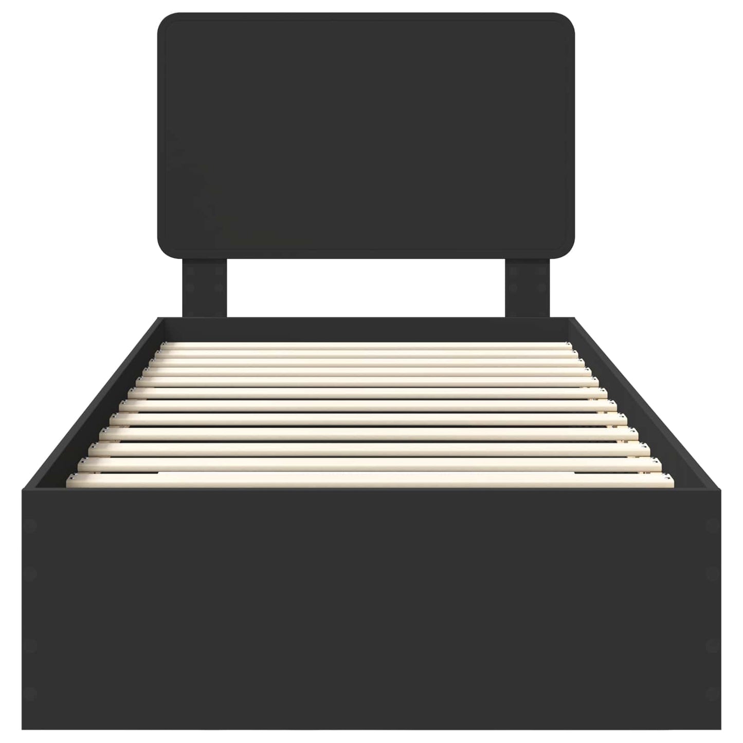 Bed Frame with Headboard Black 100 x 200 cm Engineered Wood