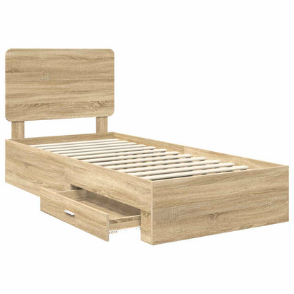 Bed Frame with Drawer Sonoma Oak 100 x 200 cm Engineered Wood