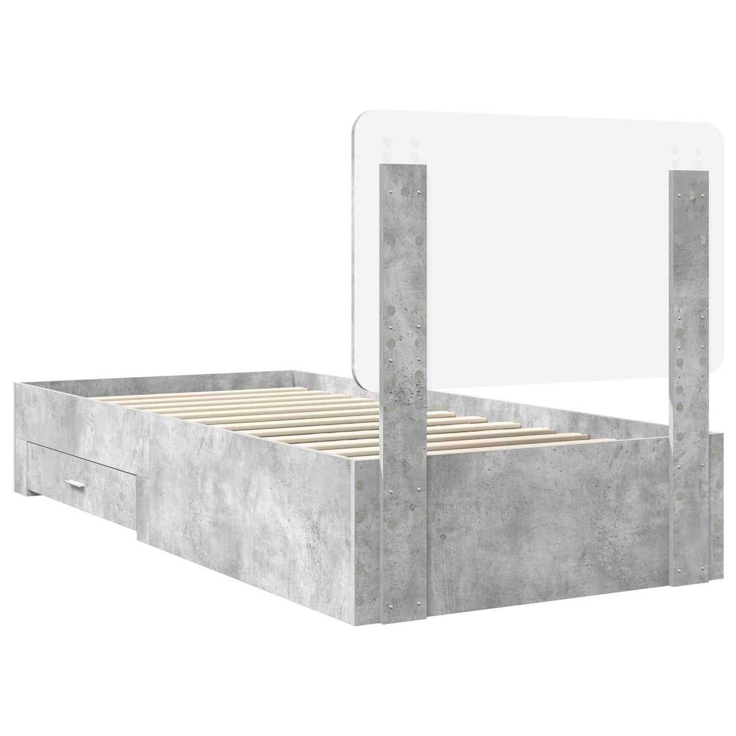Bed Frame Concrete Grey 100 x 200 cm Engineered Wood