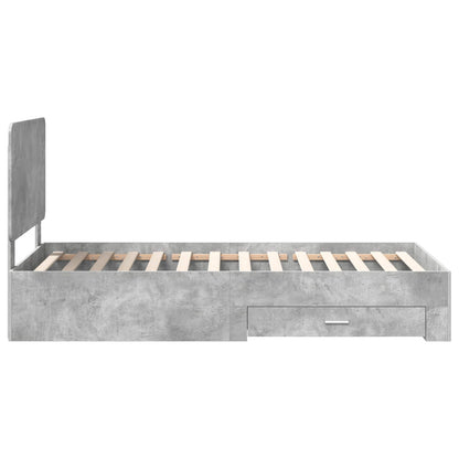 Bed Frame Concrete Grey 100 x 200 cm Engineered Wood