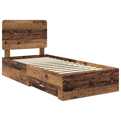 Bed Frame with Headboard Old Wood 100 x 200 cm Engineered Wood