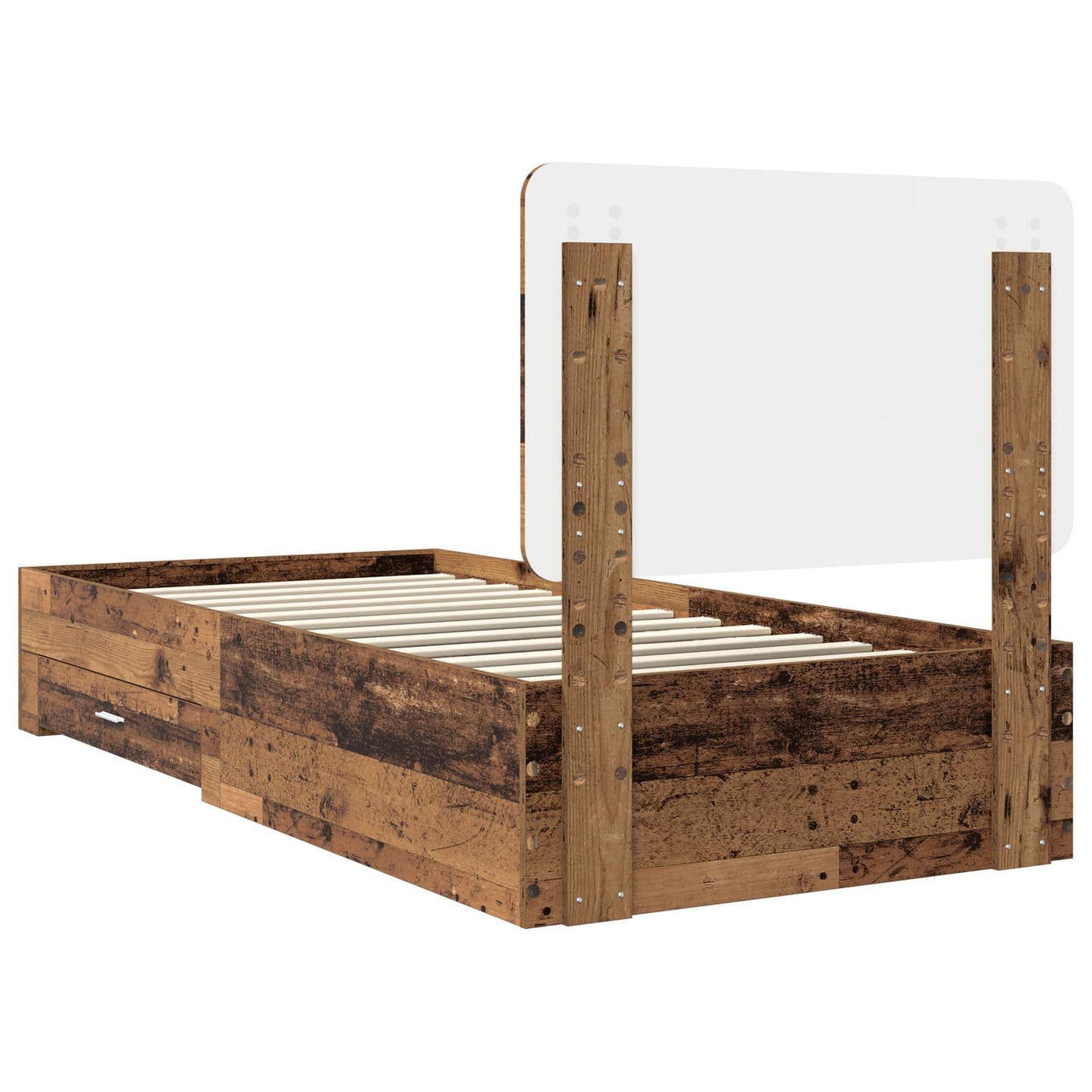 Bed Frame with Headboard Old Wood 100 x 200 cm Engineered Wood