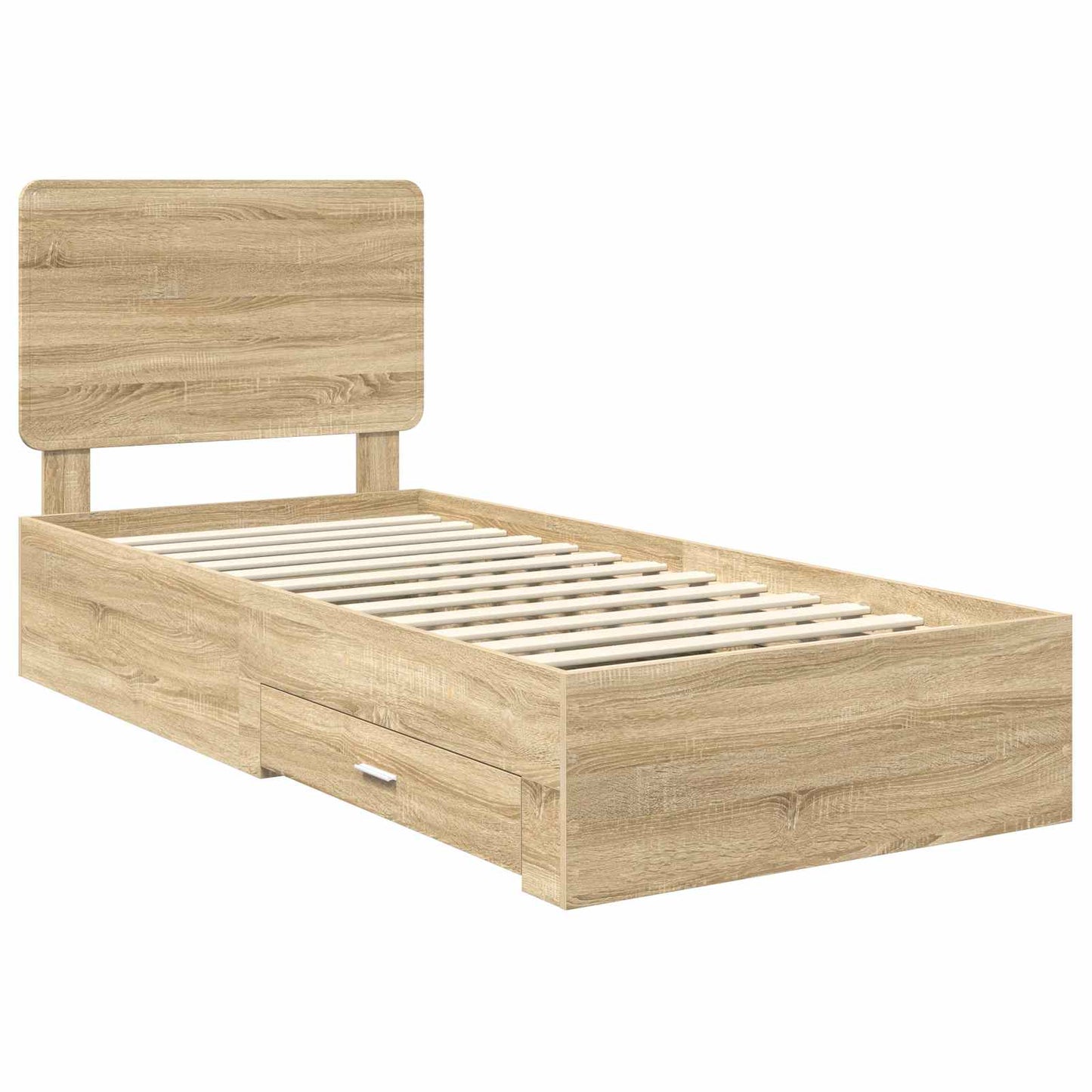 Bed Frame with Headboard Sonoma Oak 90 x 200 cm Engineered Wood