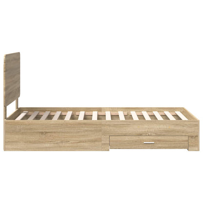 Bed Frame with Headboard Sonoma Oak 90 x 200 cm Engineered Wood