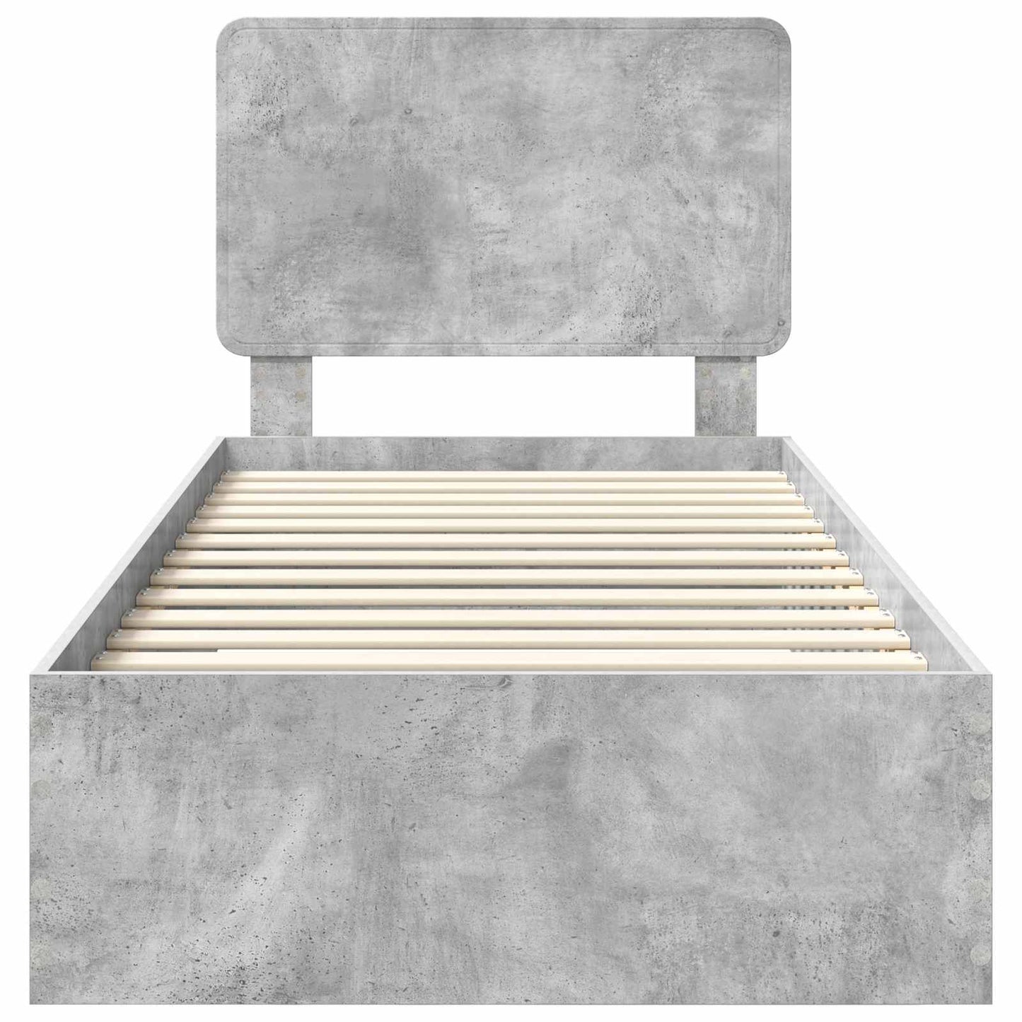 Bed Frame with Drawer Concrete Grey 90 x 200 cm Engineered Wood