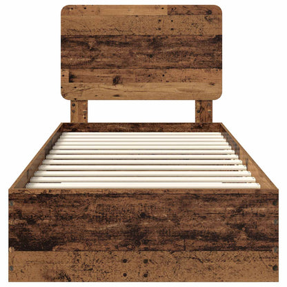 Bed Frame with Headboard Old Wood 90 x 200 cm Engineered Wood