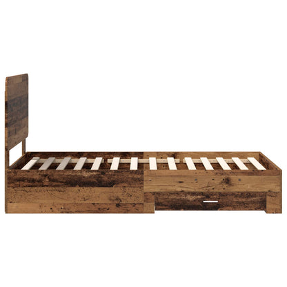 Bed Frame with Headboard Old Wood 90 x 200 cm Engineered Wood
