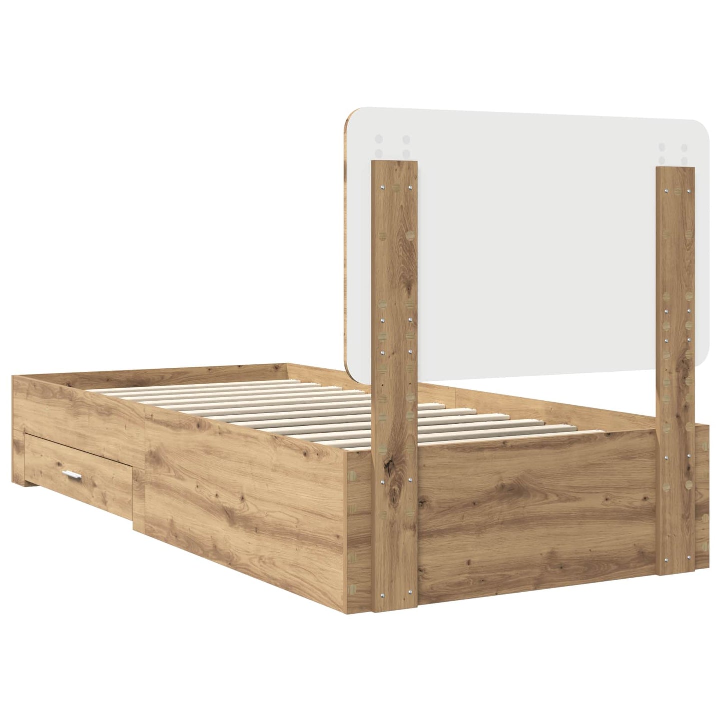 Bed Frame with Drawer Artisan Oak 90 x 200 cm Engineered Wood
