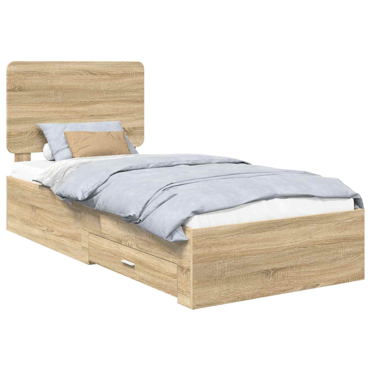 Bed Frame with Headboard Sonoma Oak 90 x 190 cm Engineered Wood