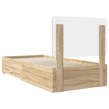 Bed Frame with Headboard Sonoma Oak 90 x 190 cm Engineered Wood