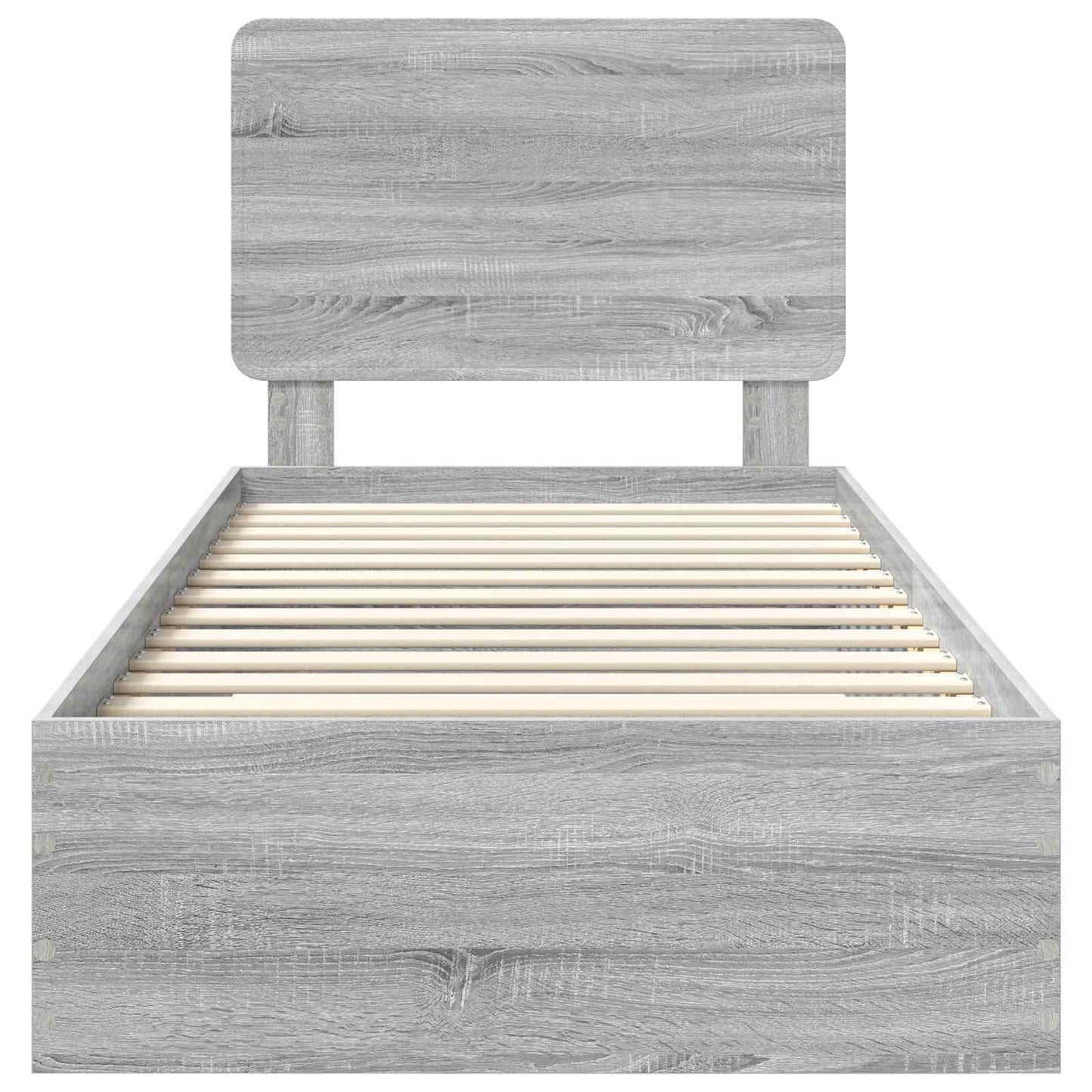 Bed Frame with Drawer Grey Sonoma 90 x 190 cm Engineered Wood