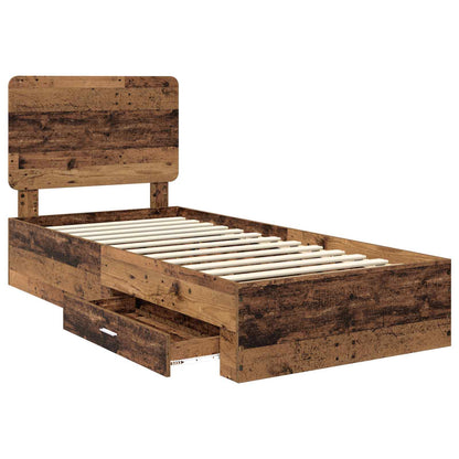 Bed Frame with Headboard Old Wood 90 x 190 cm Engineered Wood