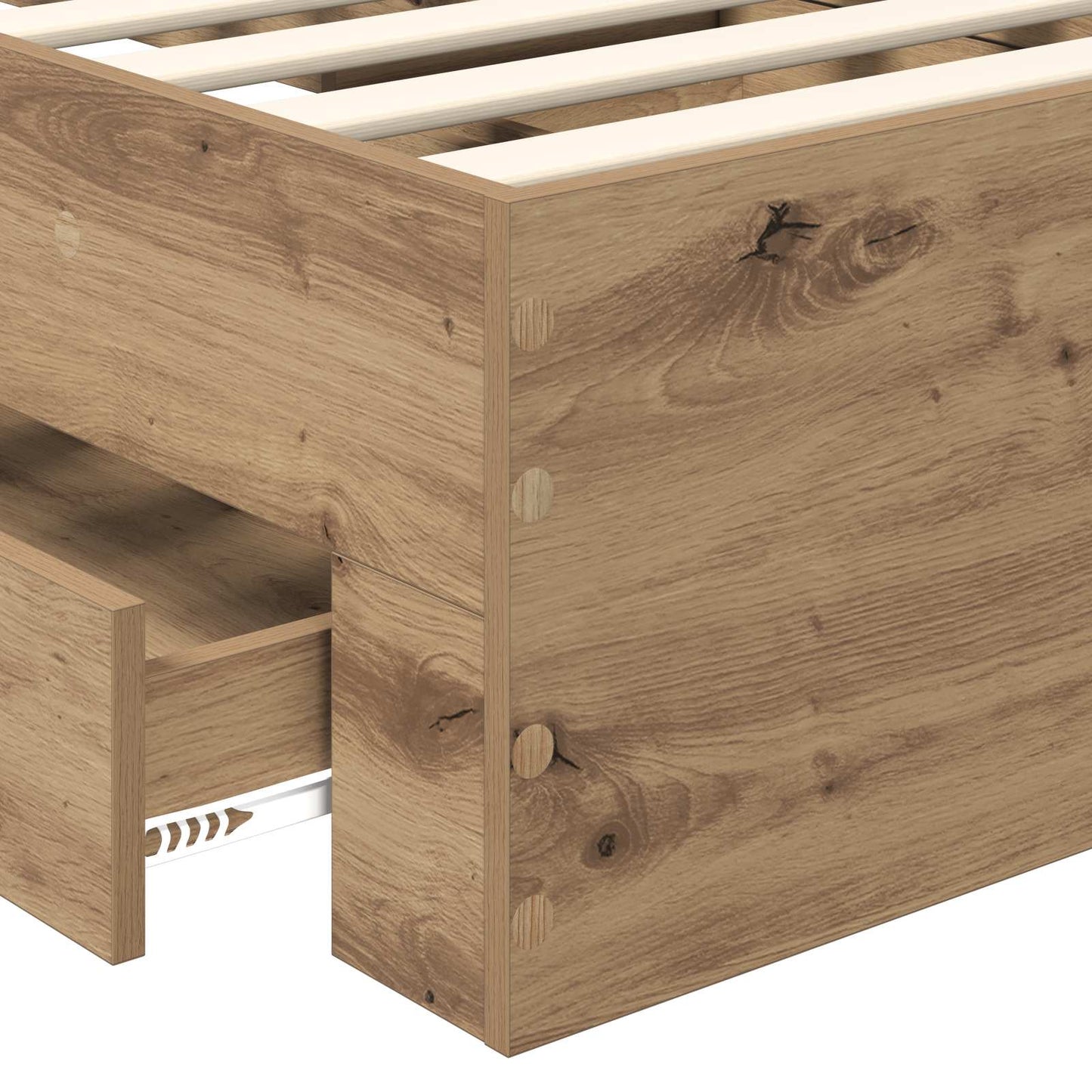 Bed Frame with Drawer Artisan Oak 90 x 190 cm Engineered Wood