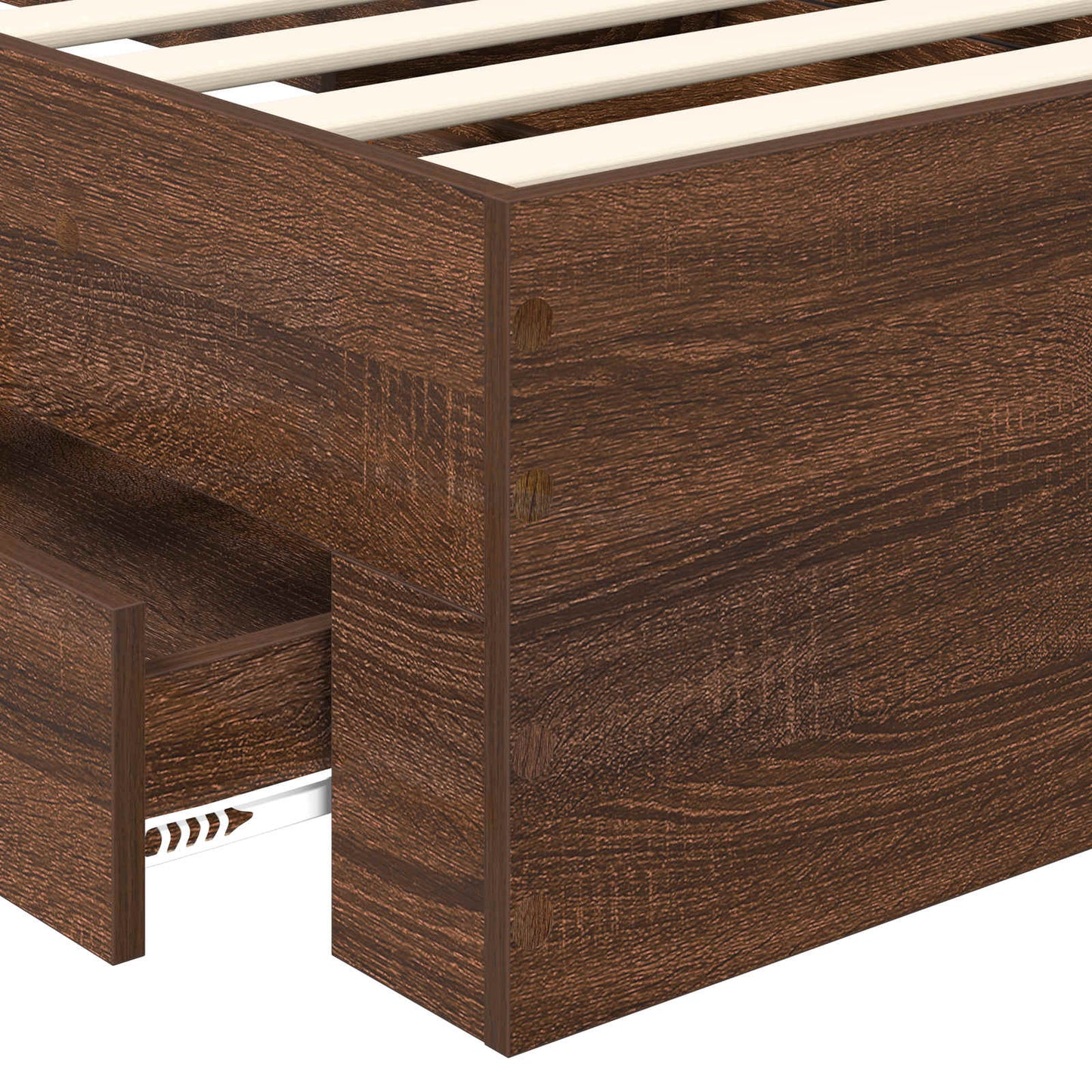 Bed Frame with Headboard Brown Oak 75 x 190 cm Engineered Wood
