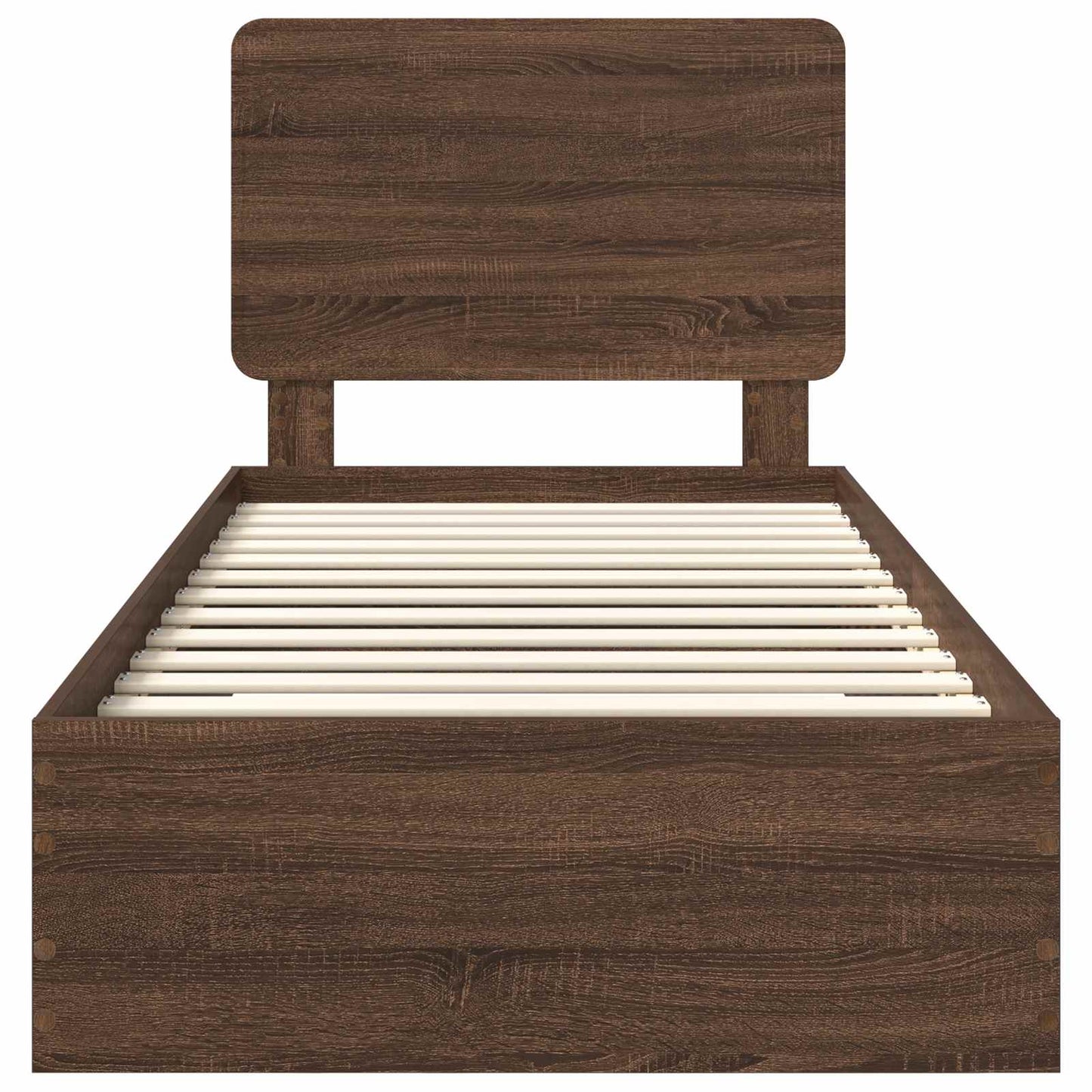 Bed Frame with Headboard Brown Oak 75 x 190 cm Engineered Wood