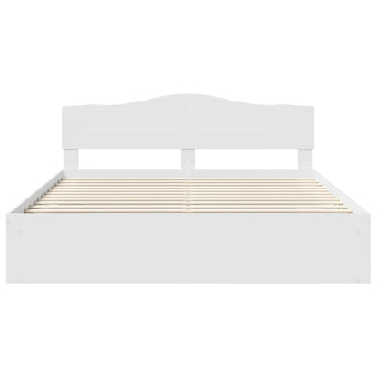 Bed Frame with Headboard White 180 x 200 cm Solid Pine Wood