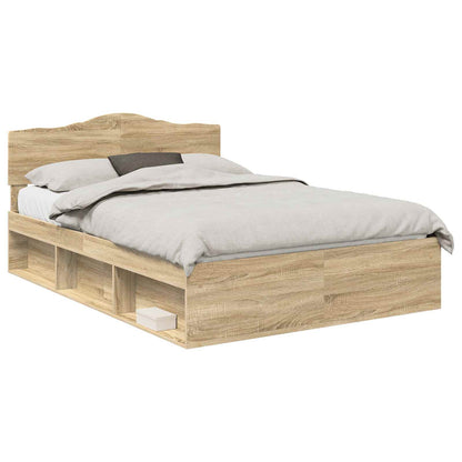 Bed Frame with Headboard Sonoma 160 x 200 cm Solid Pine Wood