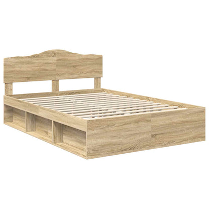 Bed Frame with Headboard Sonoma 160 x 200 cm Solid Pine Wood