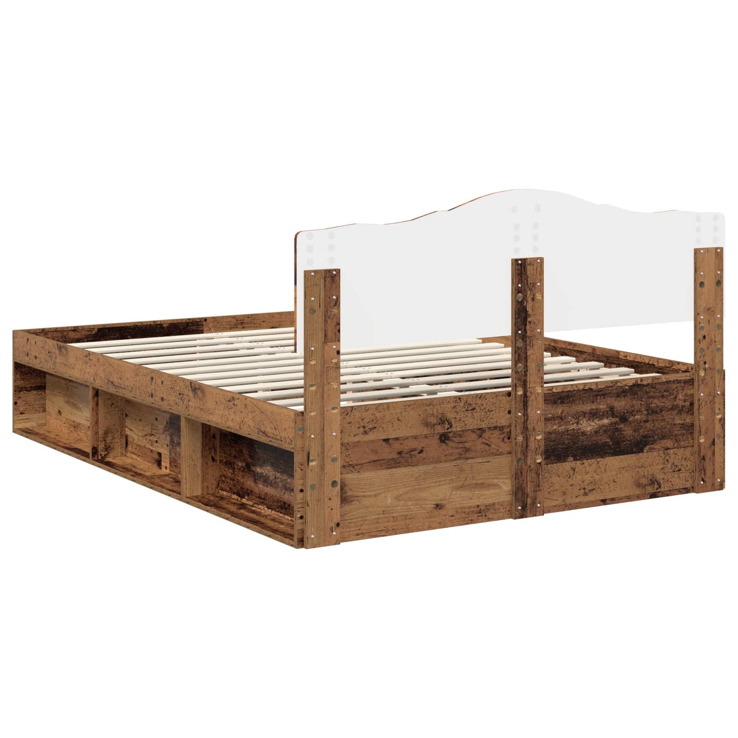Bed Frame with Headboard Old Wood 150 x 200 cm Solid Pine Wood