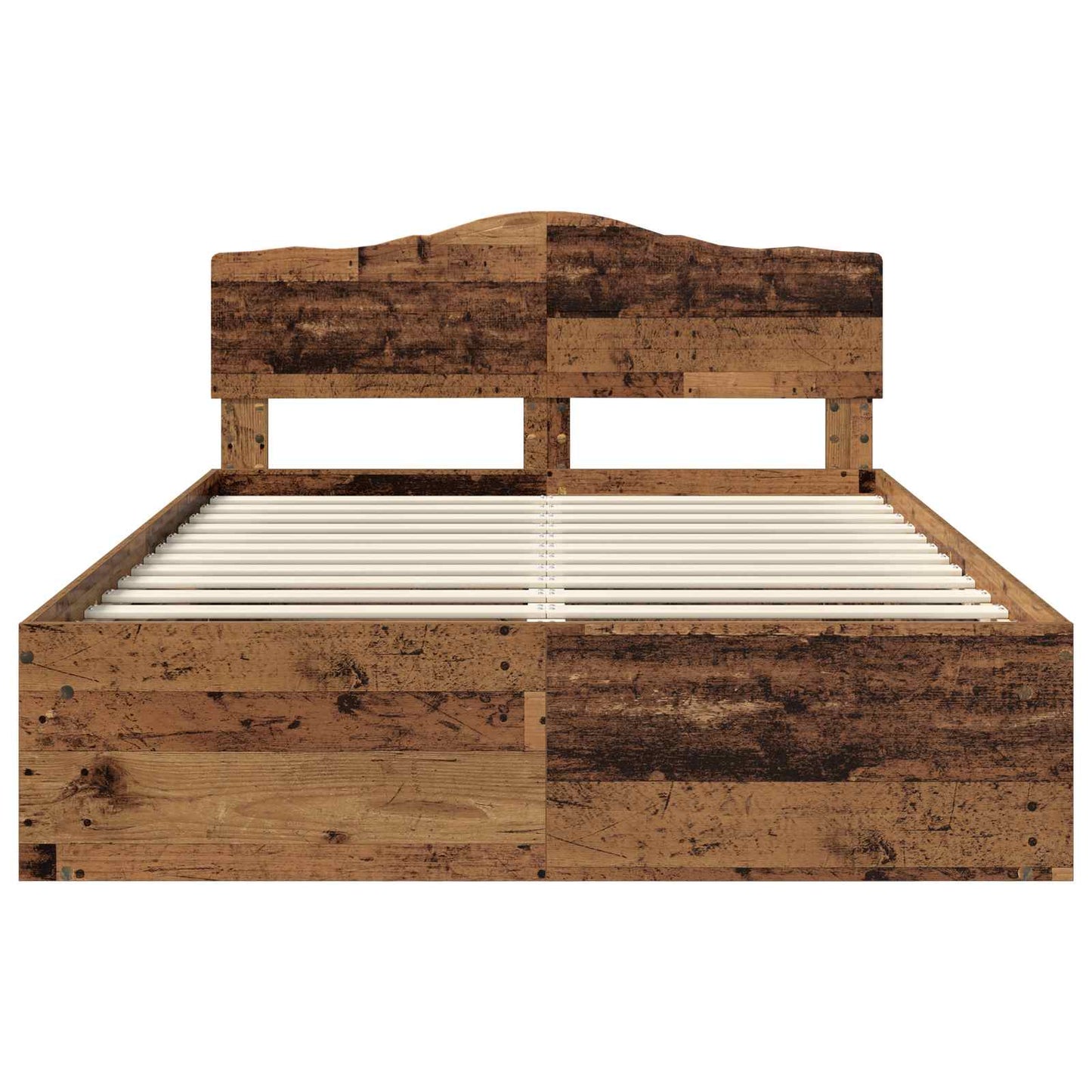 Bed Frame with Headboard Old Wood 150 x 200 cm Solid Pine Wood