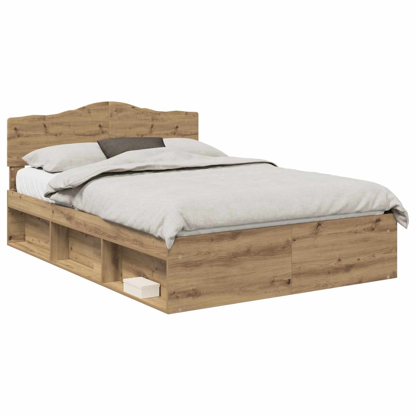Bed Frame Artisian Oak 150 x 200 cm Solid Pine Wood