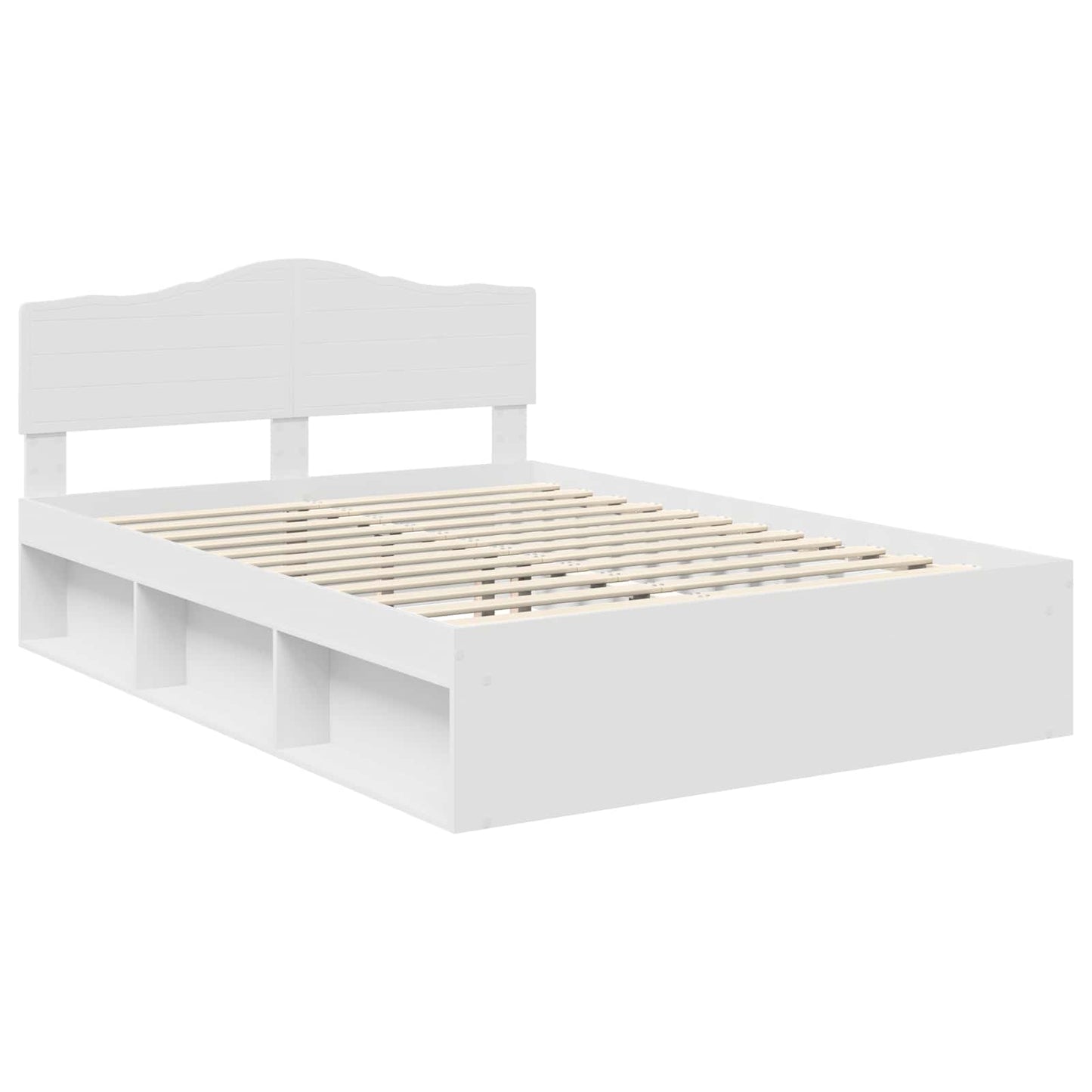 Bed Frame with Headboard White 140 x 200 cm Solid Pine Wood