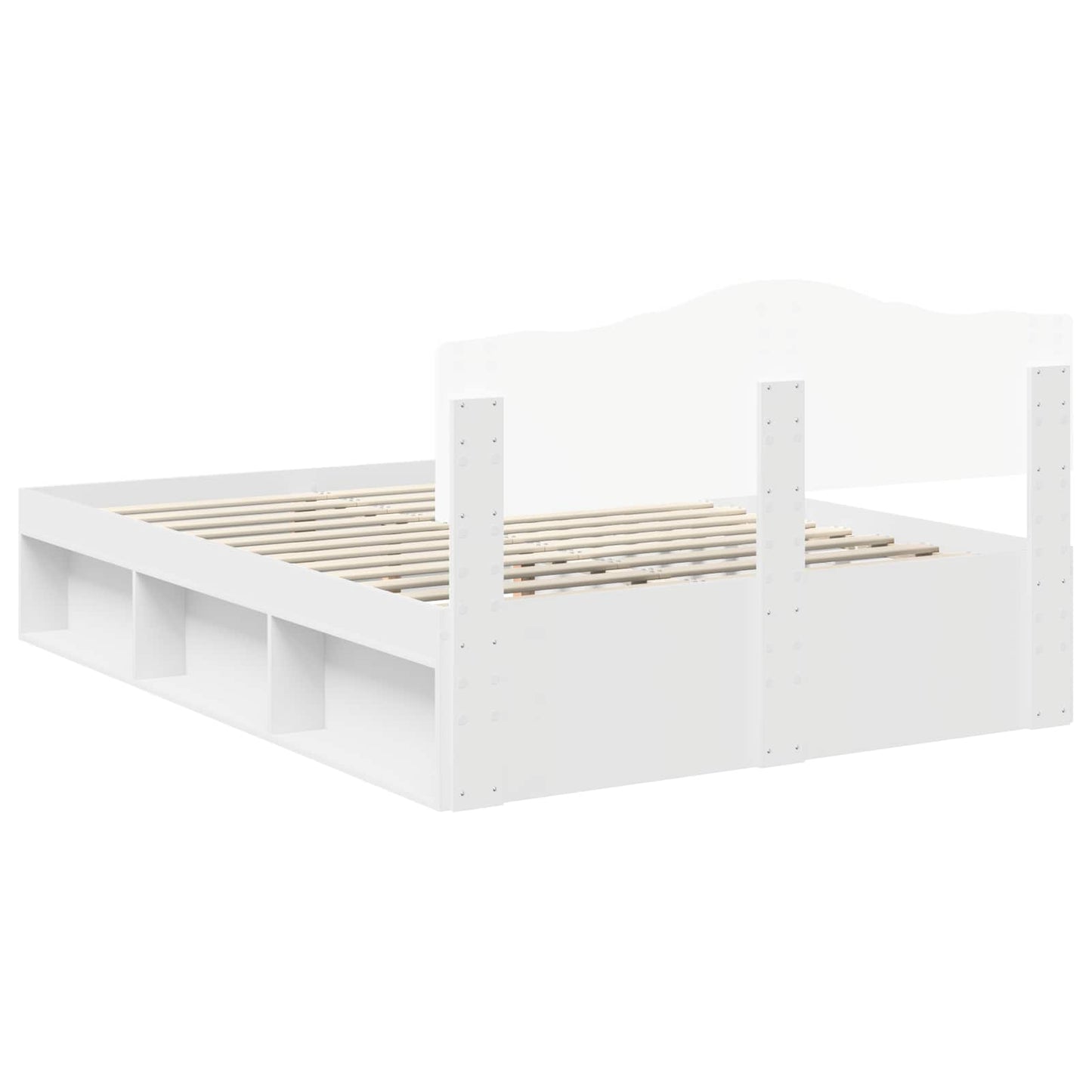 Bed Frame with Headboard White 140 x 200 cm Solid Pine Wood