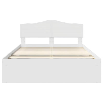 Bed Frame with Headboard White 140 x 200 cm Solid Pine Wood