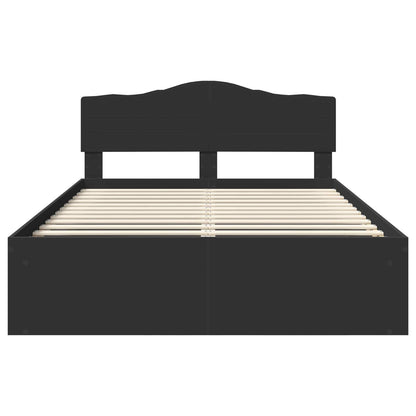Bed Frame with Headboard Black 140 x 200 cm Solid Pine Wood