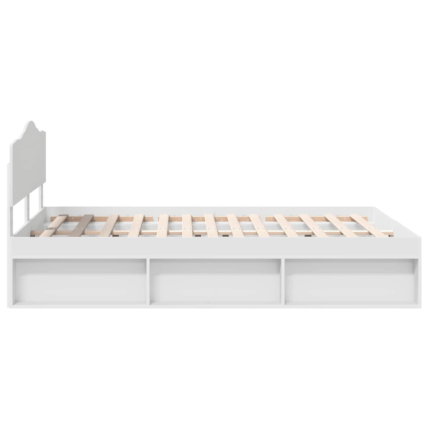 Bed Frame with Headboard White 140 x 190 cm Solid Pine Wood