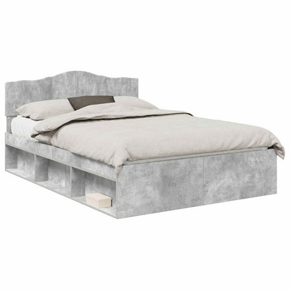 Bed Frame with Headboard Concerte 140 x 190 cm Solid Pine Wood