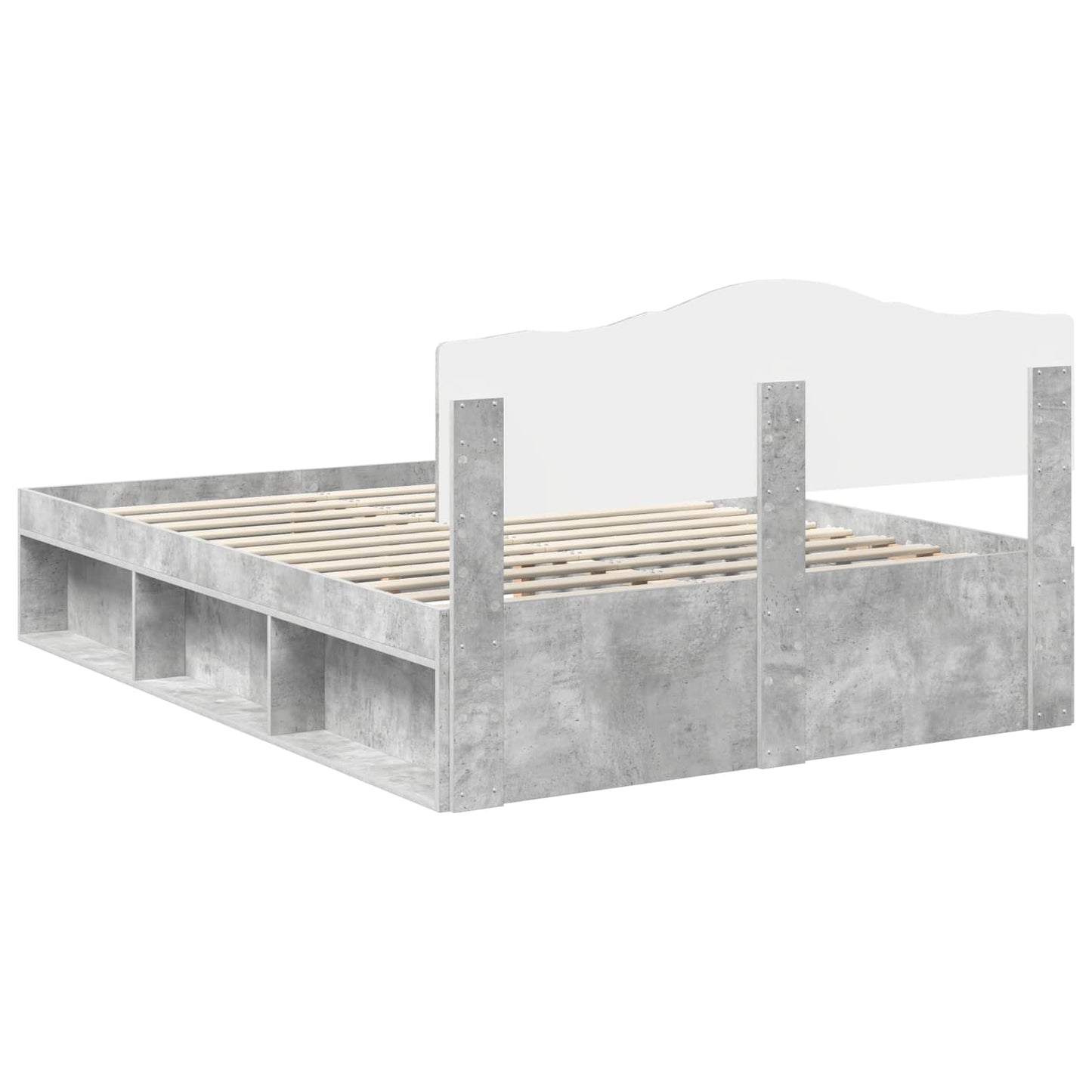 Bed Frame with Headboard Concerte 140 x 190 cm Solid Pine Wood