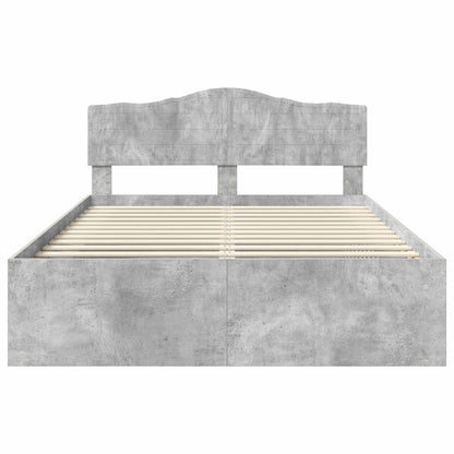 Bed Frame with Headboard Concerte 140 x 190 cm Solid Pine Wood