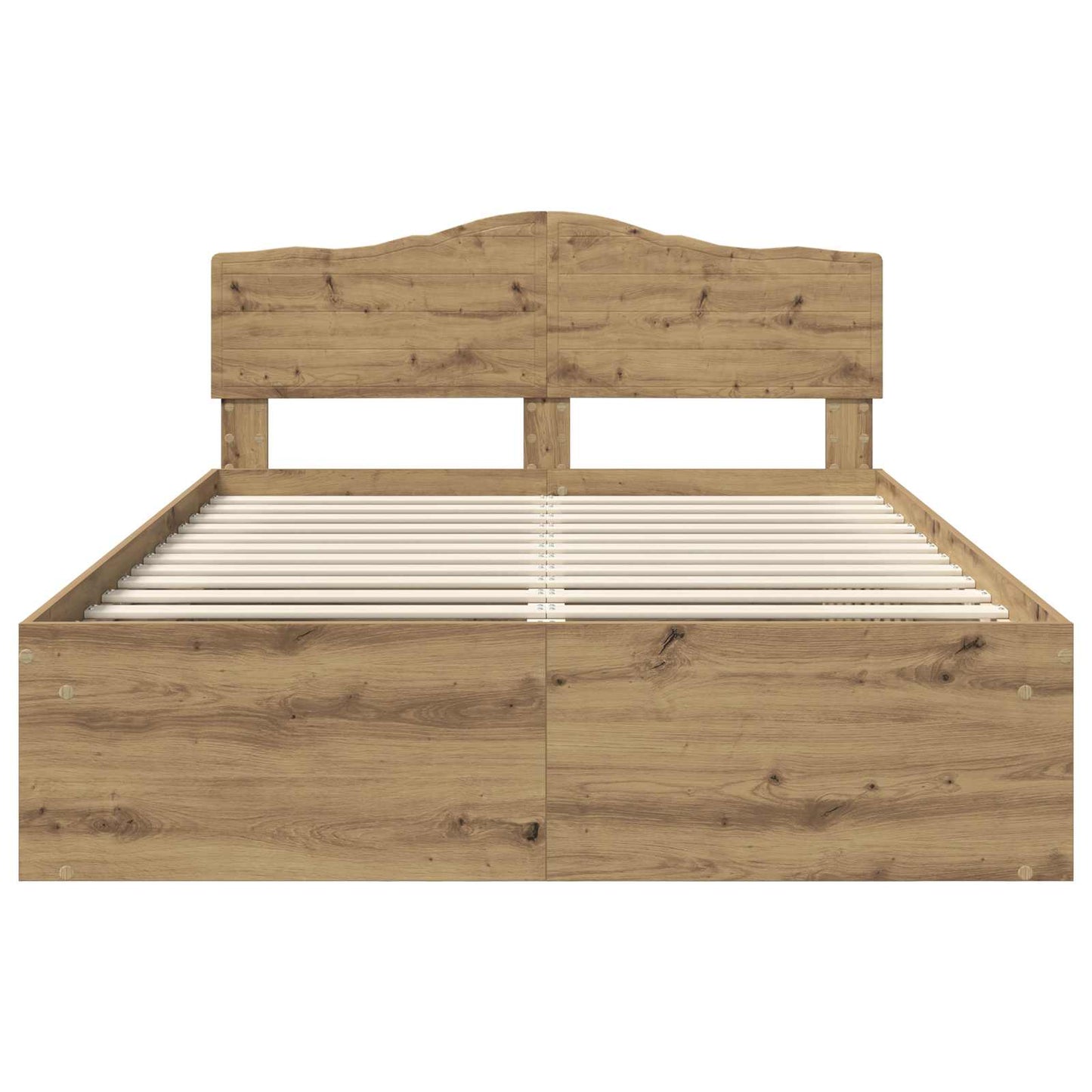 Bed Frame Artisian Oak 140 x 190 cm Solid Pine Wood