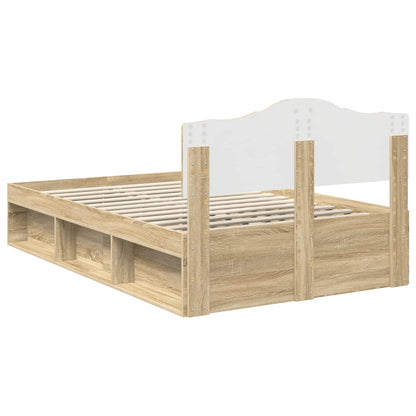 Bed Frame with Headboard Sonoma 120 x 200 cm Solid Pine Wood