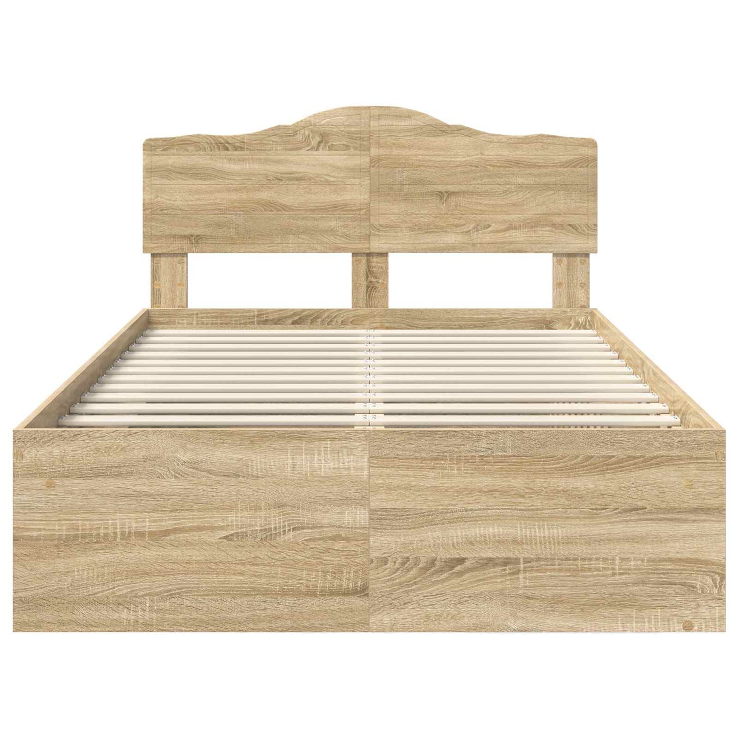 Bed Frame with Headboard Sonoma 120 x 200 cm Solid Pine Wood