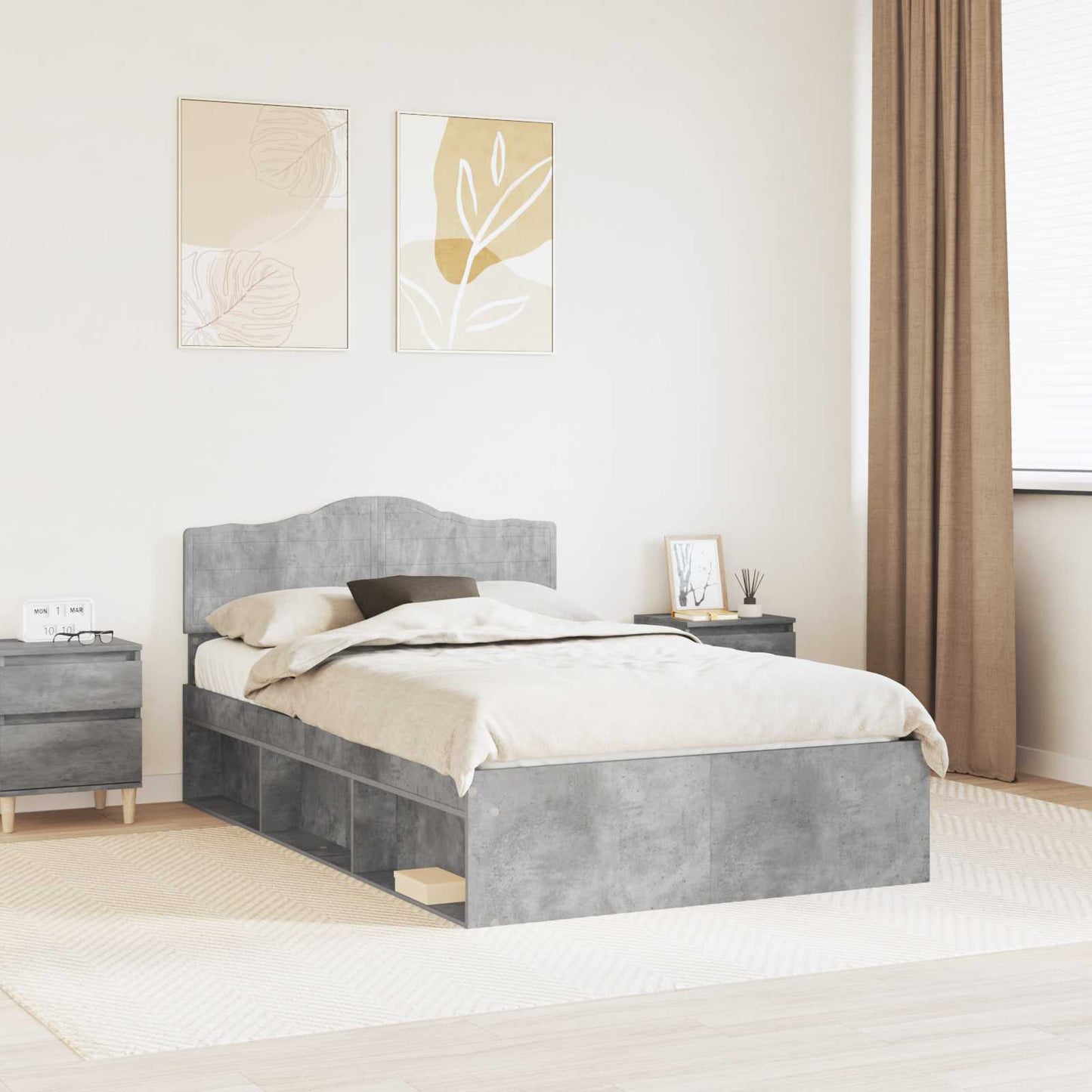 Bed Frame with Headboard Concerte 120 x 200 cm Solid Pine Wood