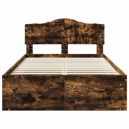 Bed Frame Smoked Oak 120 x 200 cm Solid Pine Wood
