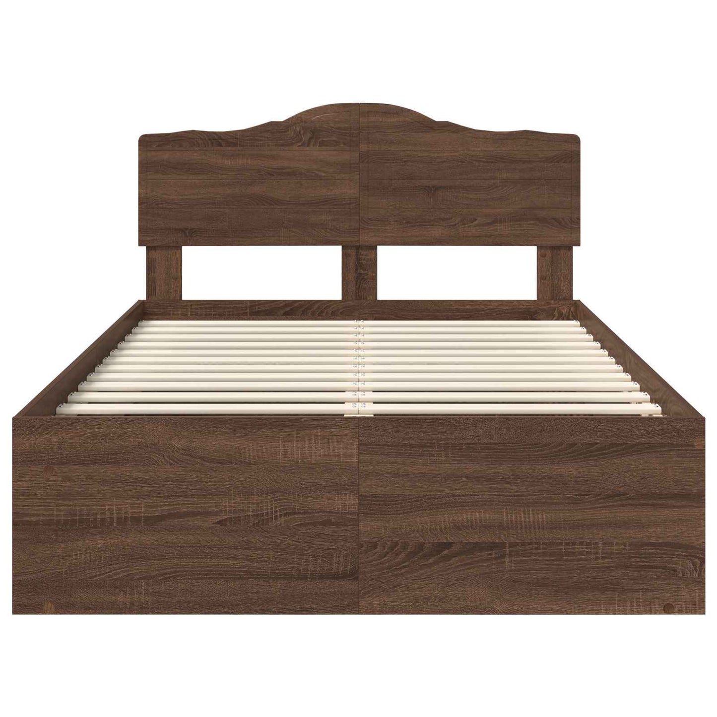 Bed Frame with Headboard Brown Oak 120 x 200 cm Solid Pine Wood