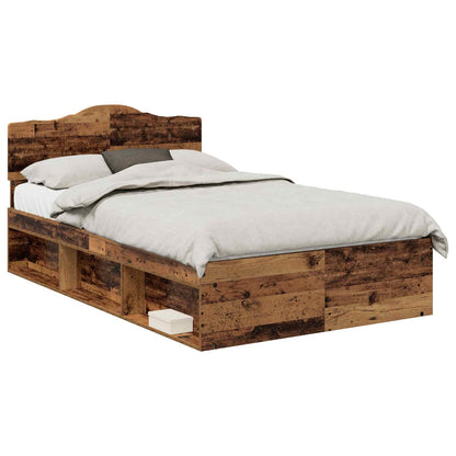 Bed Frame with Headboard Old Wood 120 x 200 cm Solid Pine Wood