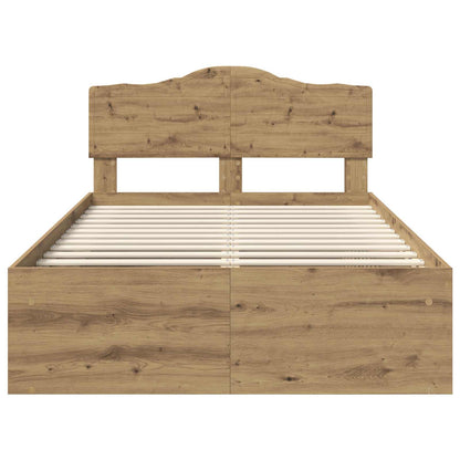 Bed Frame Artisian Oak 120 x 200 cm Solid Pine Wood